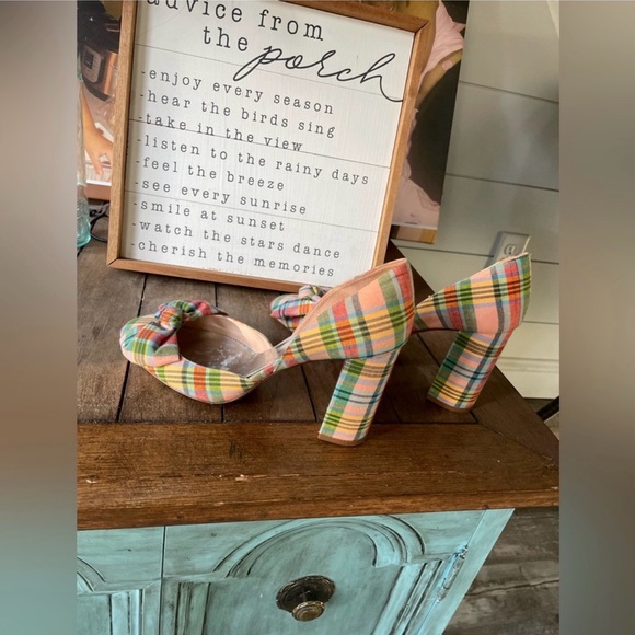 J. Crew Shoes - RARE J. Crew Collection Plaid Bow D’Orsay Block Heels Sz 11 – Spring Statement